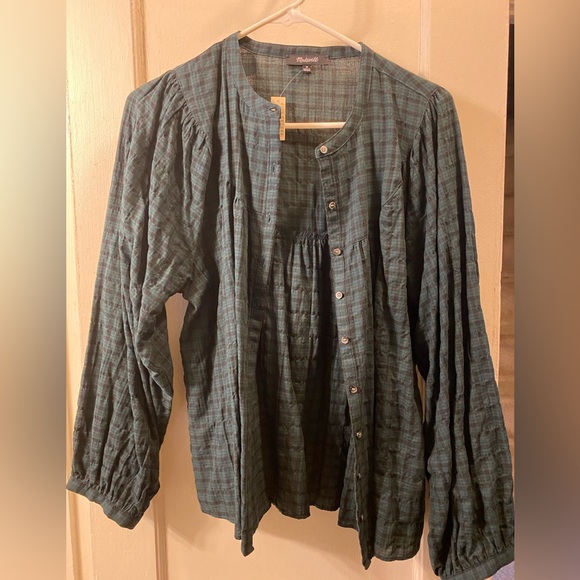 Madewell. Casual button up peasant top - Picture 4 of 8